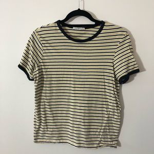 zara yellow and black striped t-shirt